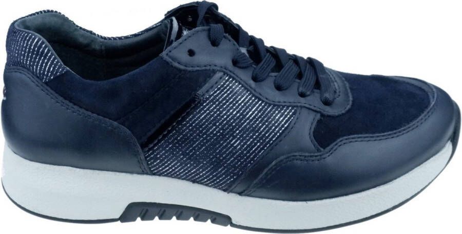 Gabor rollingsoft sensitive 76.948.56 dames rollende wandelsneaker blauw