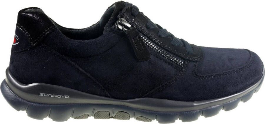 Gabor rollingsoft sensitive 76.968.26 dames rollende wandelsneaker blauw