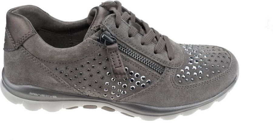 Gabor rollingsoft sensitive 76.968.30 dames rollende wandelsneaker grijs