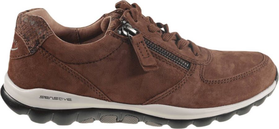 Gabor rollingsoft sensitive 76.968.35 dames rollende wandelsneaker bruin