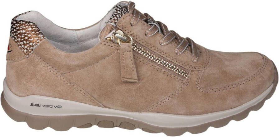 Gabor rollingsoft sensitive 86.968.33 dames rollende wandelsneaker beige