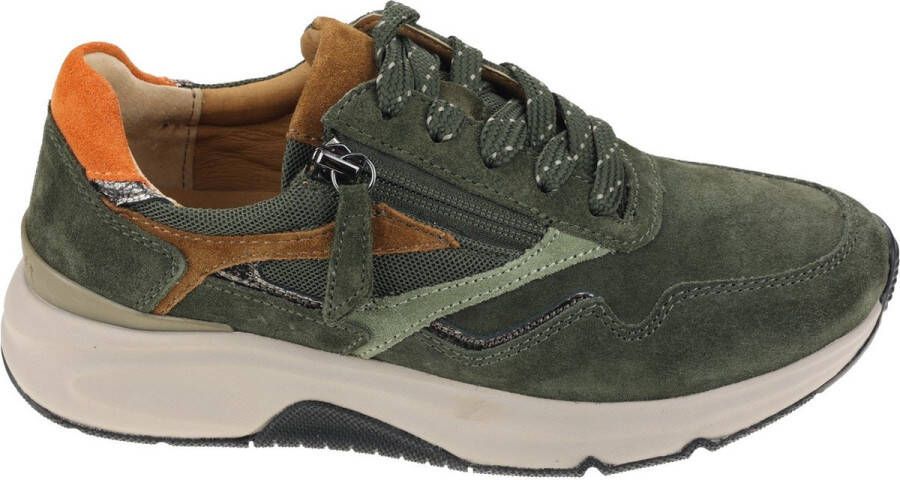 Gabor rollingsoft sensitive 96.896.34 dames rollende wandelsneaker groen