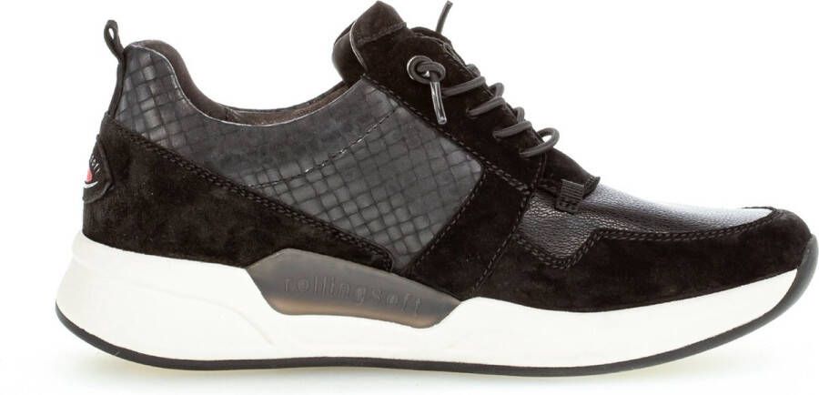 Gabor rollingsoft sensitive 96.955.87 dames rollende wandelsneaker zwart