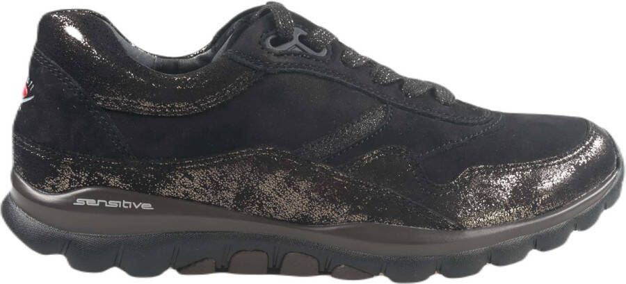 Gabor rollingsoft sensitive 96.967.41 dames rollende wandelsneaker zwart