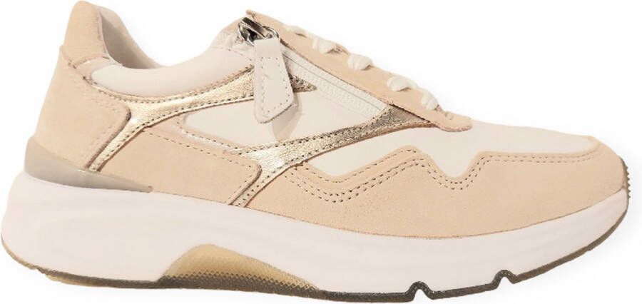 Gabor Rollingsoft Sneaker 46.896.55 Wit Zand Metallic