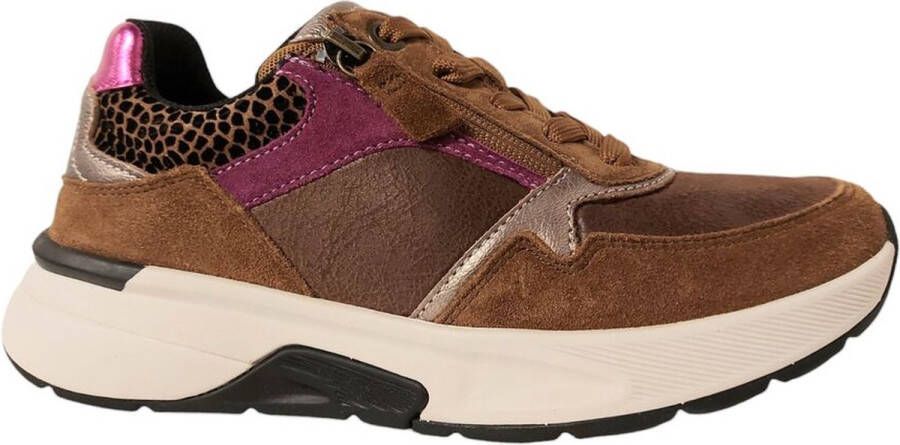 Gabor Rollingsoft Sneaker 56.847.63 Cognac Roze Combi