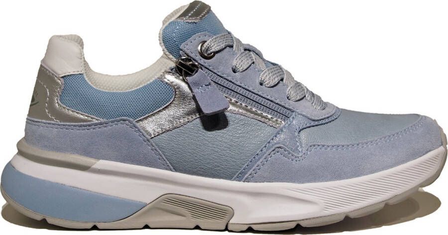 Gabor Rollingsoft Sneaker 66.847.36 Licht Blauw Leer Combi