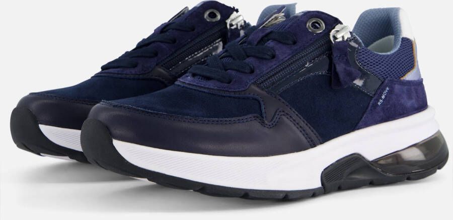 Gabor Rollingsoft Sneakers blauw Suede Dames