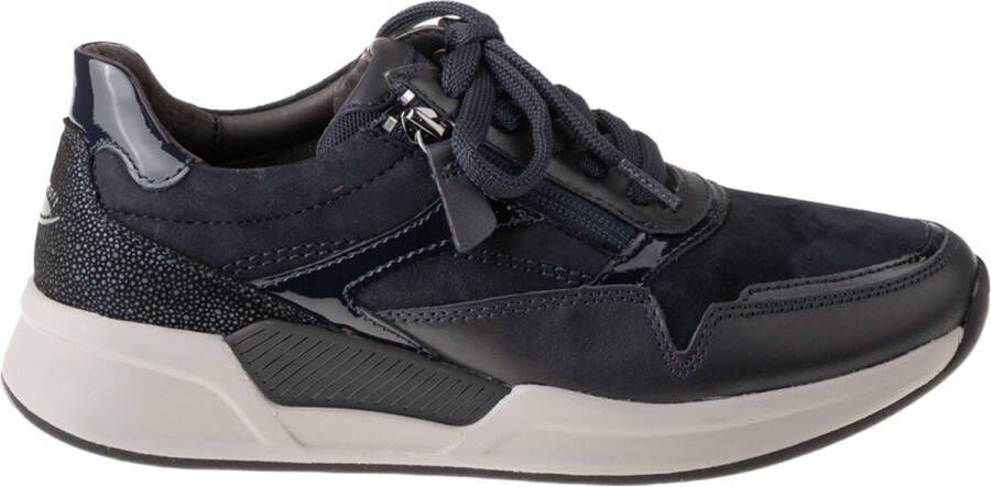 Gabor Rollingsoft Sneakers blauw Suede Dames