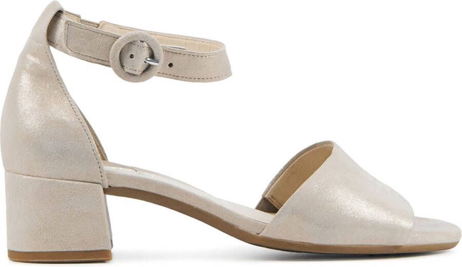 Gabor Sandalen Dames Damesschoenen Suède Blokhak hoogte 4 cm 22.902 glitter Beige