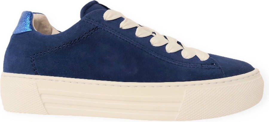 Gabor Blauwe Suède Platform Sneakers voor Dames Blue Dames