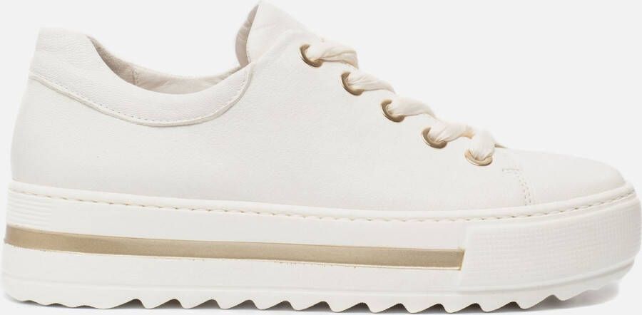 Gabor Lage Platform Sneakers met Gouden Accenten White Dames - Foto 1