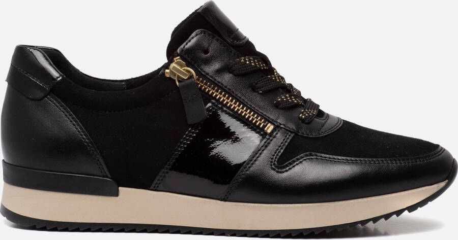 Gabor Zwarte Leren Sneakers Black Dames