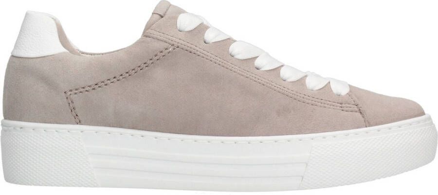 Gabor Beige Suède Veterschoenen met Extra Enkelondersteuning Beige Dames