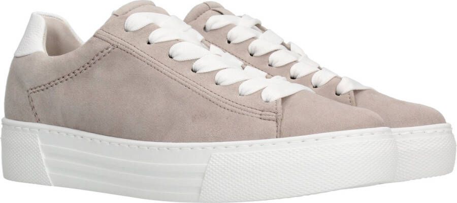 Gabor Beige Suède Veterschoenen met Extra Enkelondersteuning Beige Dames