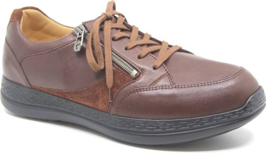 Ganter 6-259847-2522 Middelbruine extra brede heren sneakers wijdte K-L