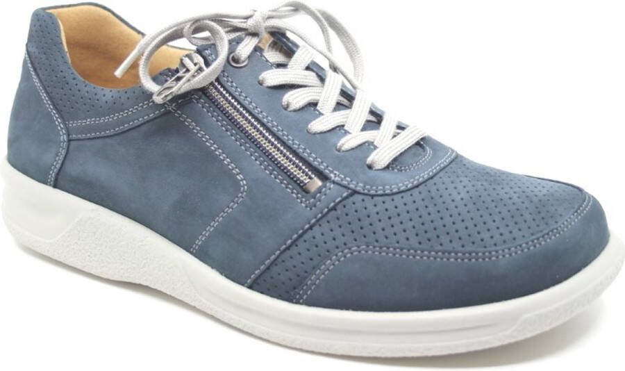 Ganter 7-256788-3700 Blauwe extra brede heren sneaker wijdte K