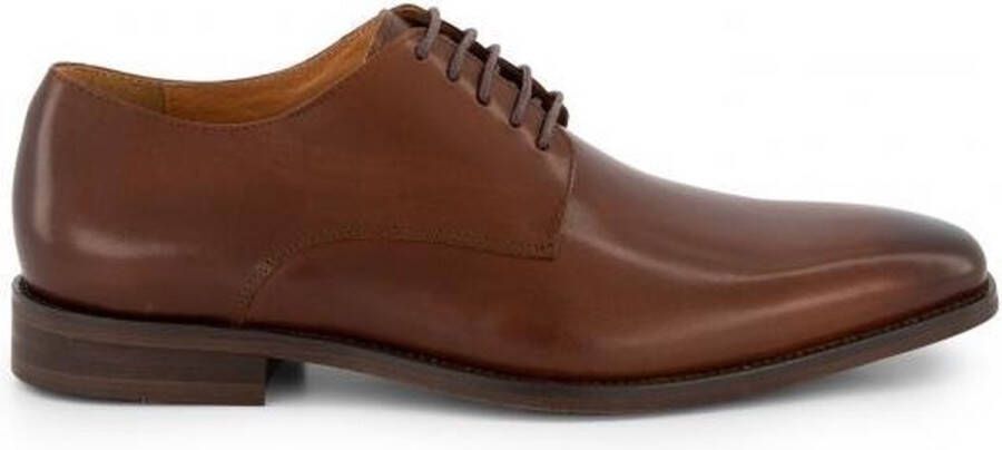 Gents | Schoenen Heren | Nette Veterschoen glad tan