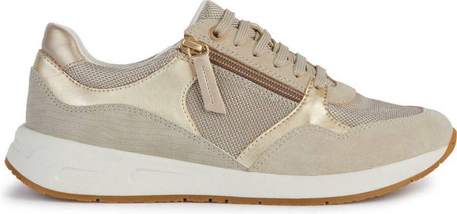 Geox Beige Casual Textiel Sneakers met 4cm Rubberen Zool Beige Dames