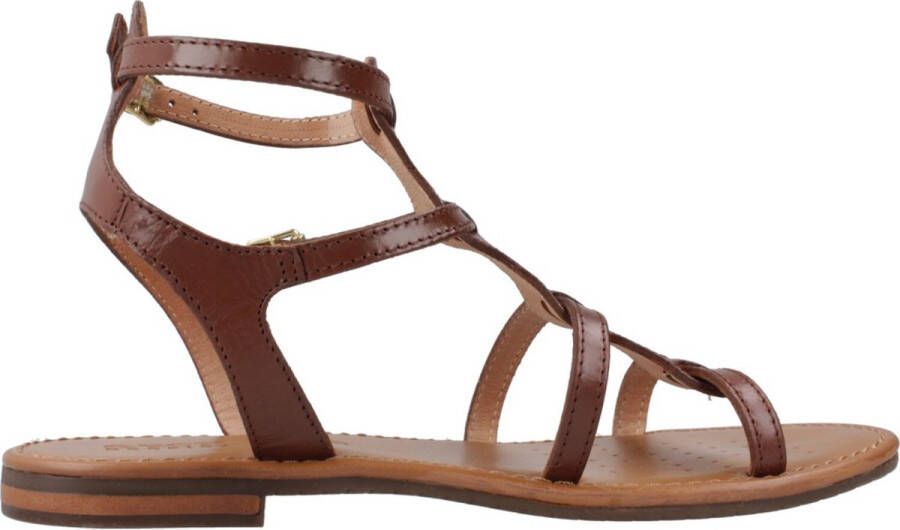 Geox Stijlvolle platte sandalen voor vrouwen Brown Dames