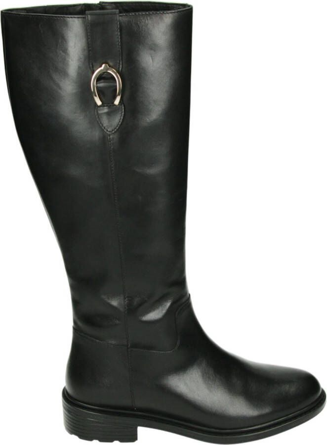 Geox Zwarte Casual Leren Dameslaarzen Black Dames