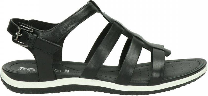 Geox Comfortabele platte sandalen voor vrouwen Black Dames