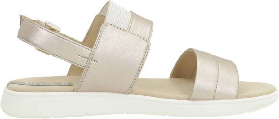 Geox Comfortabele platte sandalen voor vrouwen Beige Dames