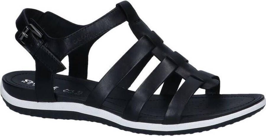 Geox Comfortabele platte sandalen voor vrouwen Black Dames