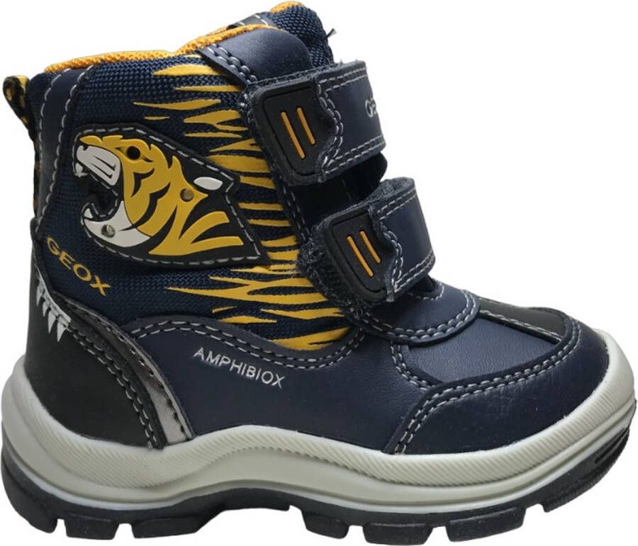 GEOX Flanfil Velcro's LED tijger warme laarzen Navy Geel