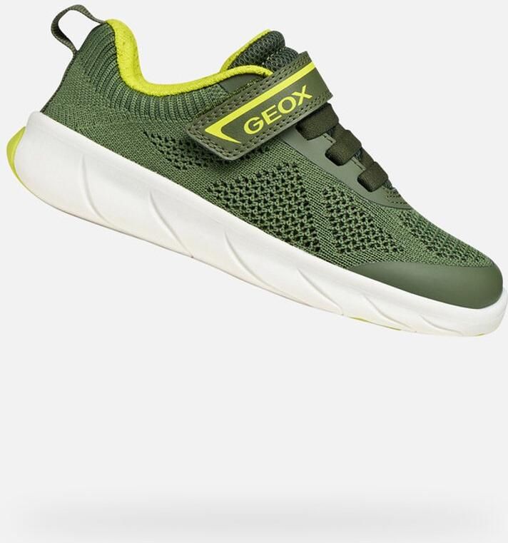 GEOX FOOT-RUN JONGENS Sneakers MILITAIR GROEN LIMOEN