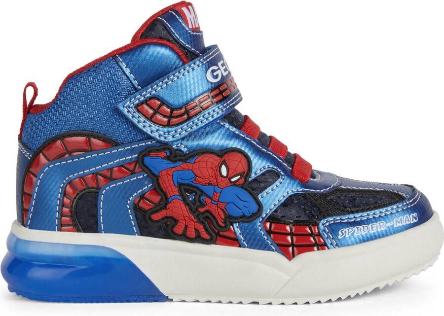 GEOX Sneakers J Grayjay Spiderman Blauw Rood Fashionwear Kind