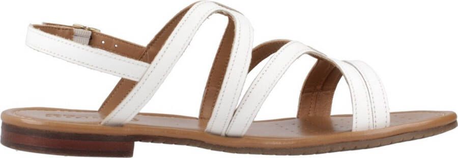 Geox Stijlvolle platte sandalen voor vrouwen White Dames