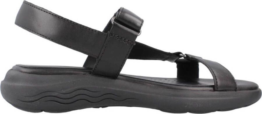 Geox Comfortabele platte sandalen voor vrouwen Black Dames