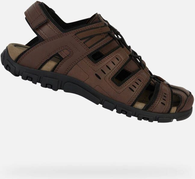 Geox Sandalen UOMO SANDAL STRADA C zomerschoen klittenbandschoen outdoorsandaal met leren voetbed