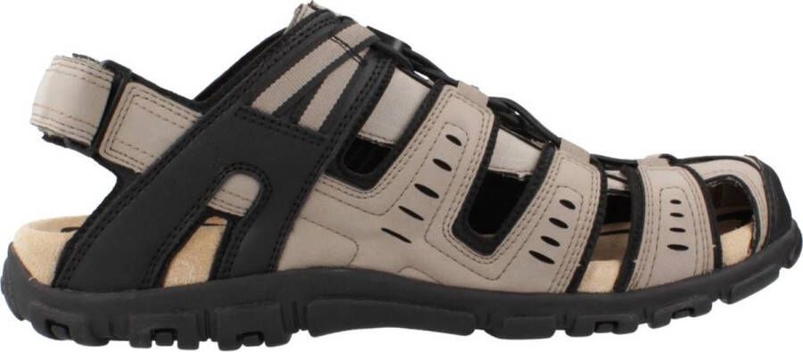 Geox Sandalen UOMO SANDAL STRADA C zomerschoen klittenbandschoen outdoorsandaal met leren voetbed