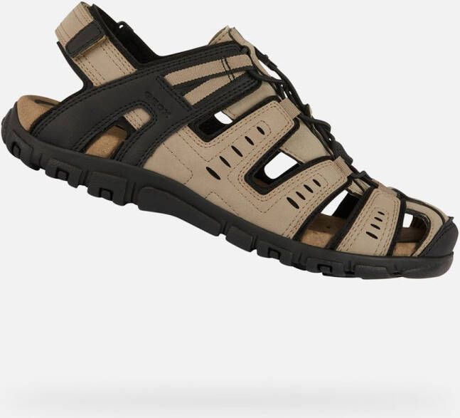 Geox Sandalen UOMO SANDAL STRADA C zomerschoen klittenbandschoen outdoorsandaal met leren voetbed