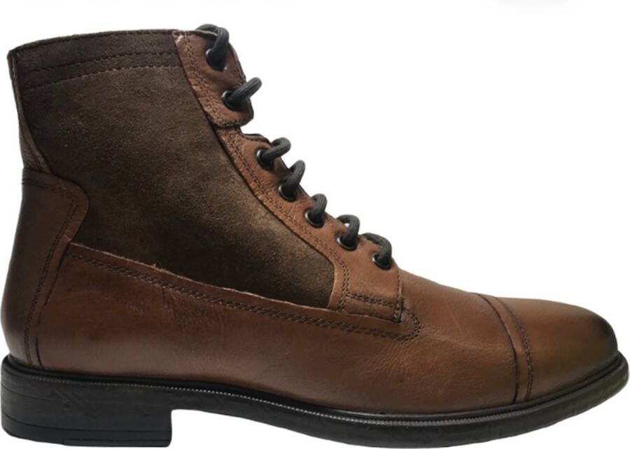 GEOX Terence C Hoge lederen veterschoenen Heren Cognac