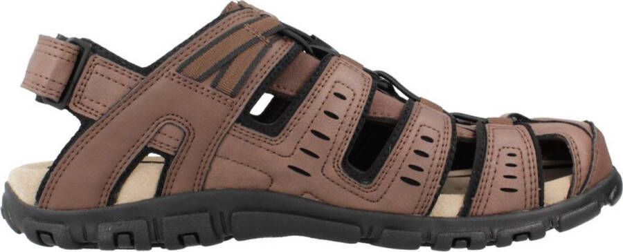 Geox Sandalen UOMO SANDAL STRADA C zomerschoen klittenbandschoen outdoorsandaal met leren voetbed