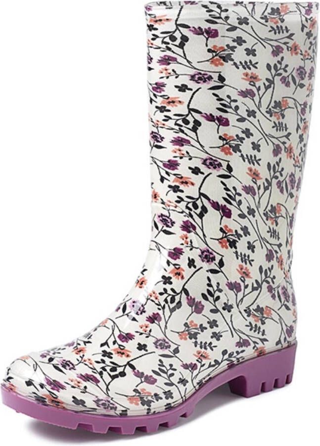 Gevavi Boots Rose PVC Wit Bloem Laarzen Dames