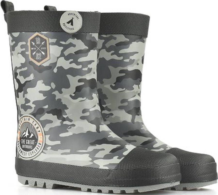 Chuva Stoere grijs zwarte camouflage kinder regenlaarsjes Kris