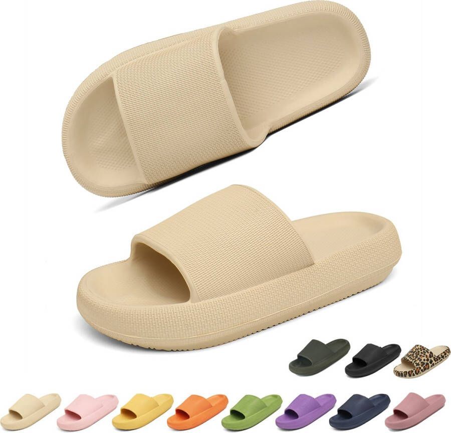 Geweo Badslippers Dame Slippers Waterdicht Zwembad Khaki