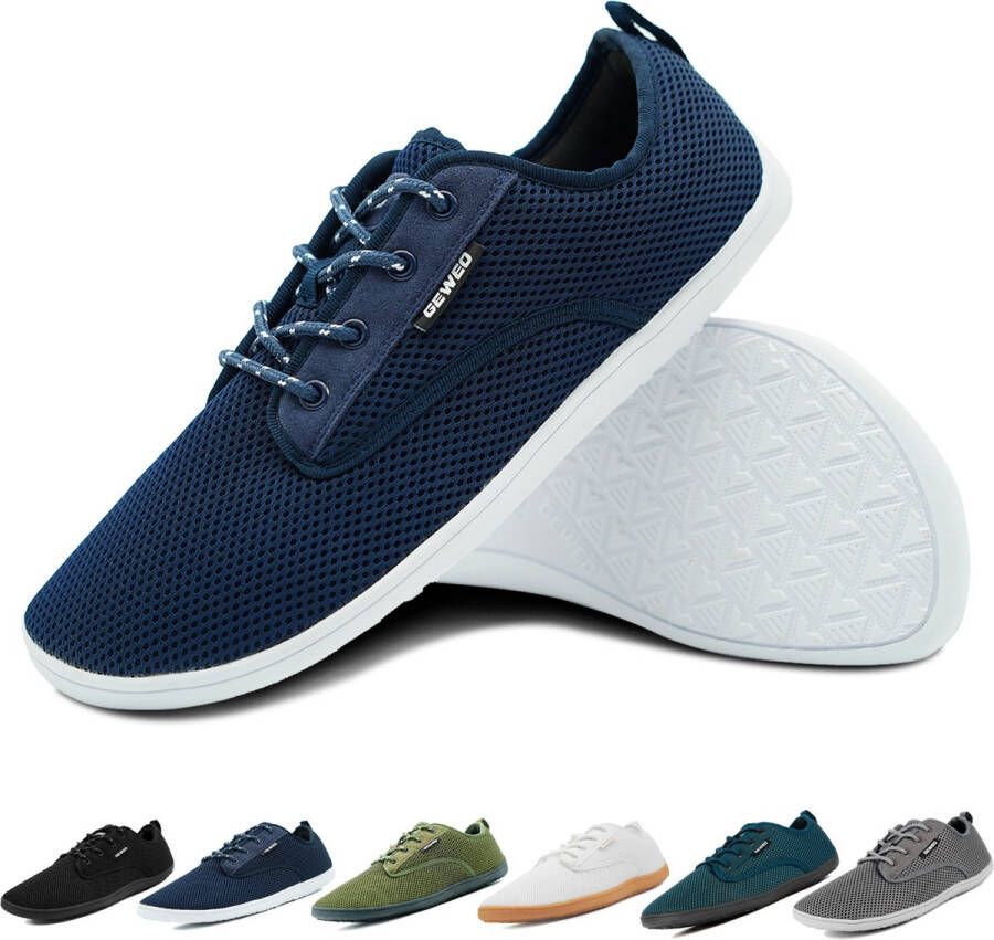 SOMIC Fitness Schoen Lichtgewicht Sportschoenen Athletics Sportschool Sneakers– Bodybuilding Platte Zool Veel Grip Veel Stabiliteit Blauw