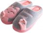 Geweo Home Sloffen Pantoffels Open Sloffen Koraal Fleece Pantoffels Dames Antislip Leuk Katje Kerstmis Kerstfeest Christmas Gift Grijs - Thumbnail 8