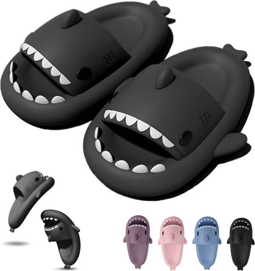 Geweo Shark Slippers Haai Slides Haaien Badslippers EVA -Donkergrijs