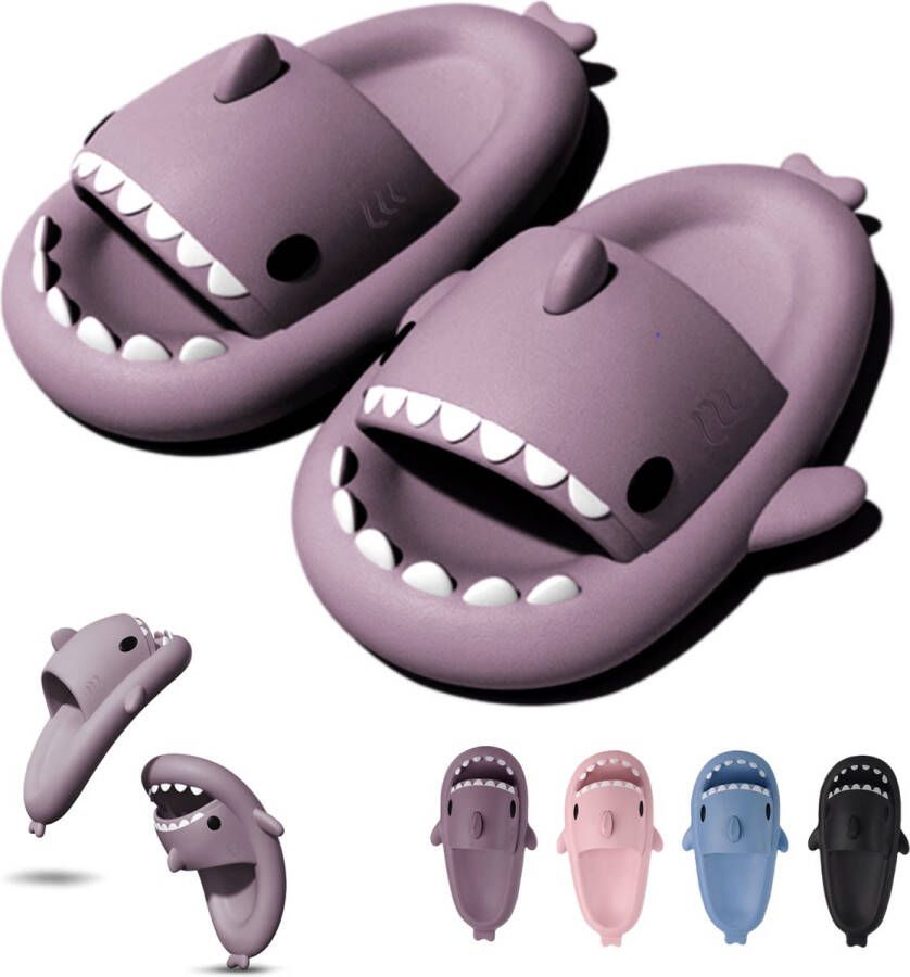 Geweo Shark Slippers Haai Slides Haaien Badslippers EVA -Paars