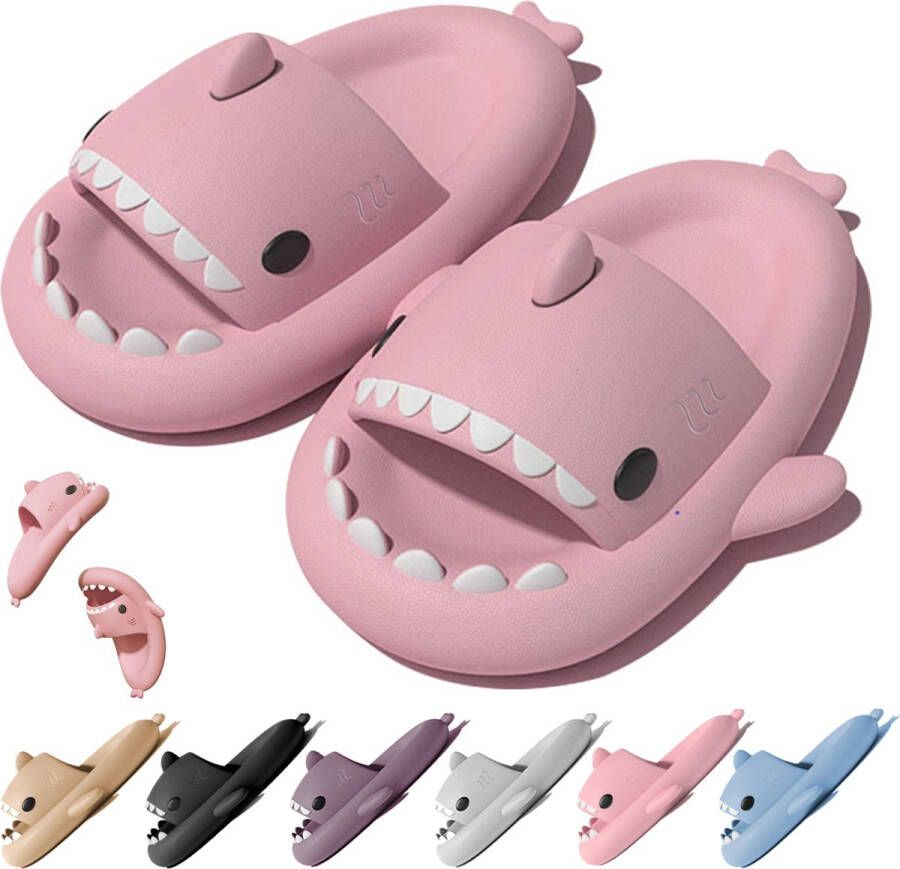 Geweo Shark Slippers Haai Slides Haaien Badslippers EVA -Roze