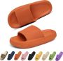 Geweo Slippers EVA Badslippers Unisex Verdikte Lichtgewicht Super Zacht aan je Voeten Anti-Slip en Stevig Voetbed Anti-lawaai Oranje - Thumbnail 2