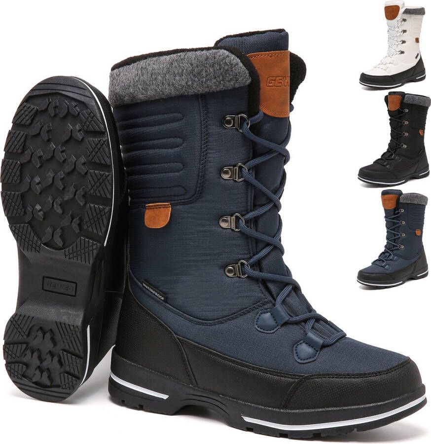 Geweo Snowboots Dames Sneeuwlaarzen Waterdicht Winterlaarzen Wandelschoenen Blauw