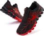 Geweo Sportschoenen Heren Fitnessschoenen Atletiek Gym Joggingsneakers Kerstmis Kerstfeest Christmas Gift Zwart Rood - Thumbnail 1