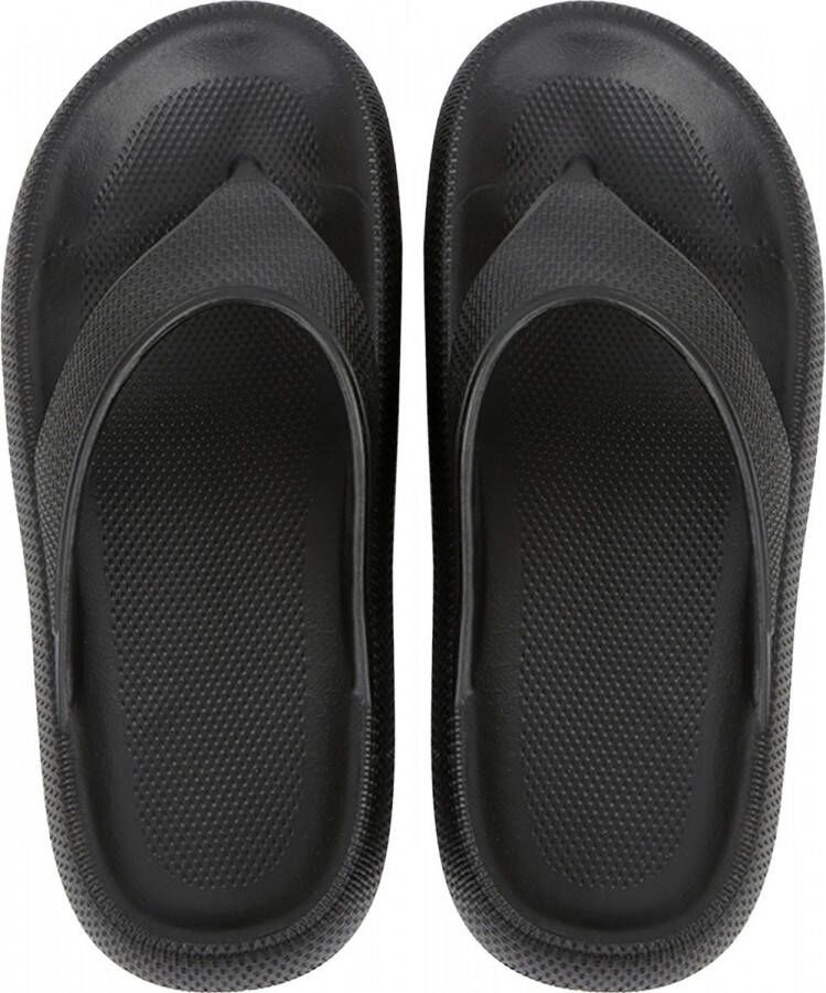 Geweo Slippers Heren Dames EVA Badslippers -Flip Flops Slim Slippers Verdikte Lichtgewicht Super Zacht aan je Voeten Anti-Slip en Stevig Voetbed Anti-lawaai Zwart